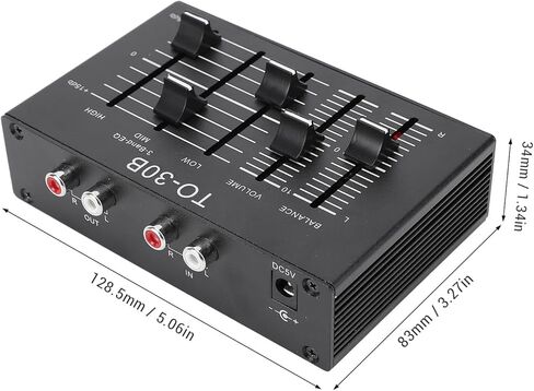 Fockety 3 Band Equalizer, 3 Band EQ EQ Equalizer Low Noise Volume Control High Medium Low 3 Band Sound Channel Fit Electronics, Turntables, Sound Cards, Guitars, Basses in Saudi Arabia
