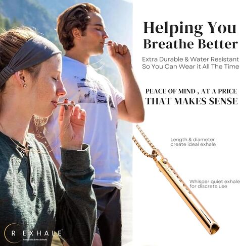 R-EXHALE Breathing Necklace - Habitual Breath Practice, Meditation, Anxiety and Stress Relief - Professionally Designed Breathing Tool to Promote Calm, Relaxation and Mindfulness (Black) in Saudi Arabia
