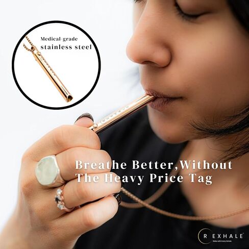 R-EXHALE Breathing Necklace - Habitual Breath Practice, Meditation, Anxiety and Stress Relief - Professionally Designed Breathing Tool to Promote Calm, Relaxation and Mindfulness (Black) in Saudi Arabia
