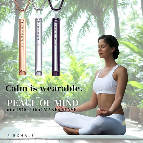 R-EXHALE Breathing Necklace - Habitual Breath Practice, Meditation, Anxiety and Stress Relief - Professionally Designed Breathing Tool to Promote Calm, Relaxation and Mindfulness (Black) in Saudi Arabia