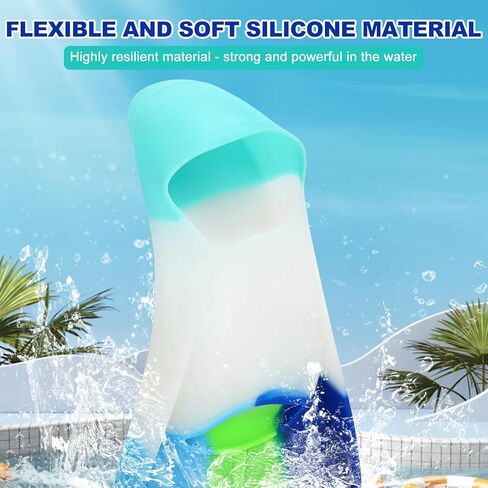 Kids Swim Fins, Short Fins Swimming Flippers for Lap Swimming Training and Diving, Size Suitable Beginners Kids Girls Boys Adults in Kuwait