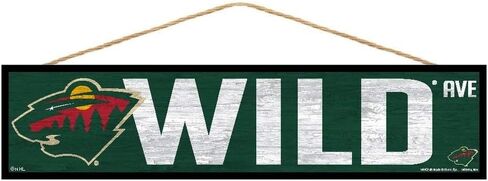 تصميم Wincraft NHL Minnesota Wild SignWood Avenue، لون الفريق، 4x17 in Saudi Arabia