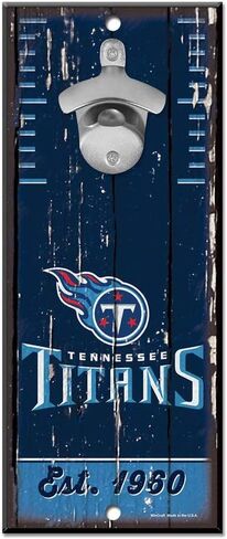 WinCraft NFL Tennessee Titans Bottle Opener5x11 Wood Sign Bottle Opener, Team Colors, 5"x11" in Saudi Arabia