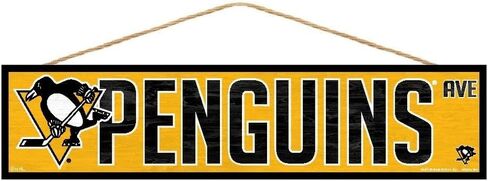 Wincraft NHL Pittsburgh Penguins SignWood Avenue Design, Team Color, 4x17 in Saudi Arabia