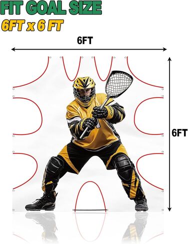 Lacrosse Goal Target, 6 x 6 Feet Lacrosse Shooting Target for Net, Lacrosse Training Equipment for Shooting Practice in Saudi Arabia