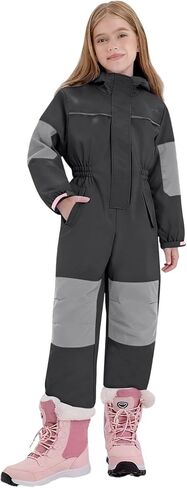 Kids Snow Suit for Boys Girls Insulated Ski Suit Windproof Waterproof Snowsuit Baby Jumpsuit Size 1-9 Years in Saudi Arabia