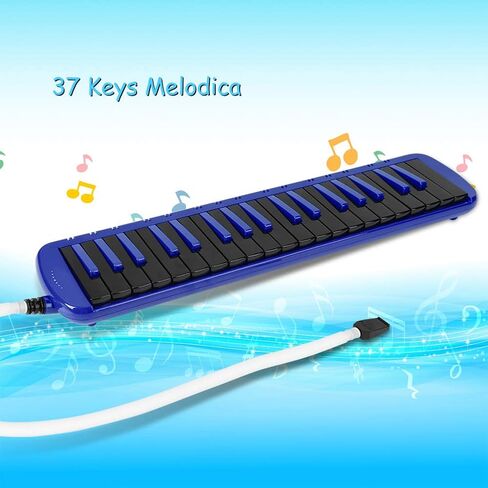 Melodica, 37 Key Melodica Blowpipe Wind Musical Instrument Suitable for Beginner Practice + Bag F37s(Blue) in Saudi Arabia
