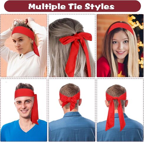 Karate Headband, 2 Pcs Ninja Headband, Tie Headbands for Women, Men, Sports, Running, Tennis, Yoga, and Soccer (Black & Blue) in Kuwait