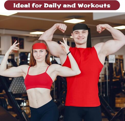 Karate Headband, 2 Pcs Ninja Headband, Tie Headbands for Women, Men, Sports, Running, Tennis, Yoga, and Soccer (Black & Blue) in Kuwait