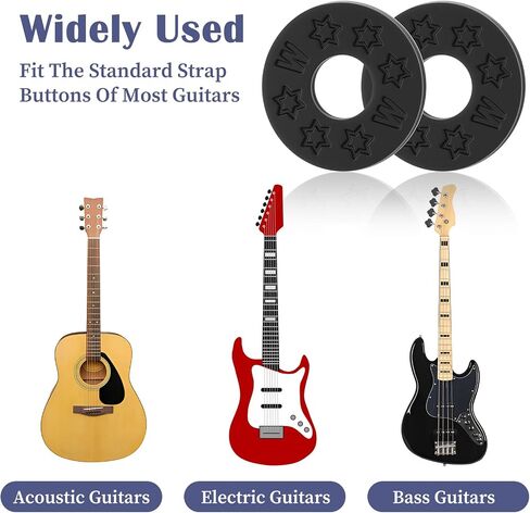 SHENLIU 12Pcs Guitar Strap Lock, Silicone Strap Locks, Guitars Straps Holder Straps Locks Electric Guitars, Guitar Button for Protector No Modifications or Hardware in Saudi Arabia