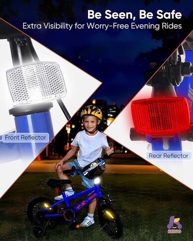 KRIDDO 14-16 Inch Kids Bike for Ages 3–8, Boys and Girls Bicycle with Removable Training Wheels, Bicycle for Kids with Hand Brake & Coaster Brake, Adjustable Height, DIY Name Plate in Saudi Arabia