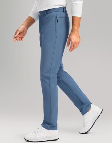Men's Golf Pants - 30"/32"/34" Slim Fit Stretch Lightweight Dress Pants for Men with Zipper Pockets Casual Work(Slate Blue,W38 L32) in Saudi Arabia