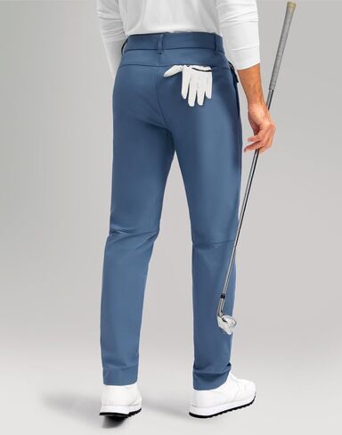 Men's Golf Pants - 30"/32"/34" Slim Fit Stretch Lightweight Dress Pants for Men with Zipper Pockets Casual Work(Slate Blue,W38 L32) in Saudi Arabia