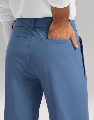 Men's Golf Pants - 30"/32"/34" Slim Fit Stretch Lightweight Dress Pants for Men with Zipper Pockets Casual Work(Slate Blue,W38 L32) in Saudi Arabia