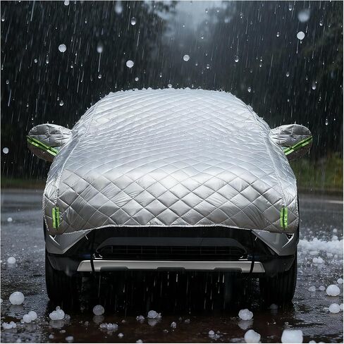Hail Protector Car Cover, Compatible with Ford Chevrolet Toyota and Many Other Models,Car Cover Waterproof All Weather,5-Layer Thickened Cotton, Protection for SUV and Sedan(Silver, SUV) in Saudi Arabia