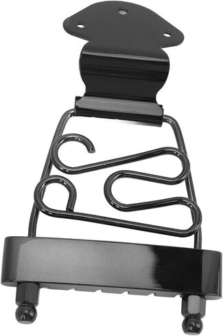 Trapeze Tailpiece Adjustable Height Rusts Resistant Metal Polished Silver Finish for Archtop Jazz Guitars Easy Installation (Black) in Saudi Arabia