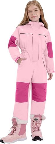 Snow Suit for Teen Girls Boys Ski Bib Winter One Piece Snowsuit Overalls Waterproof Snowboard Fleece Warm Jumpsuits in Saudi Arabia