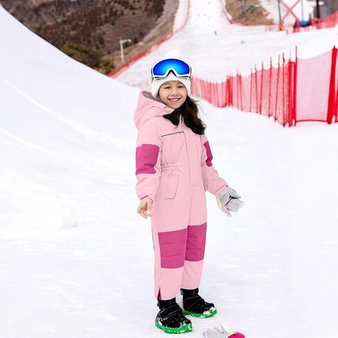 Snow Suit for Teen Girls Boys Ski Bib Winter One Piece Snowsuit Overalls Waterproof Snowboard Fleece Warm Jumpsuits in Saudi Arabia