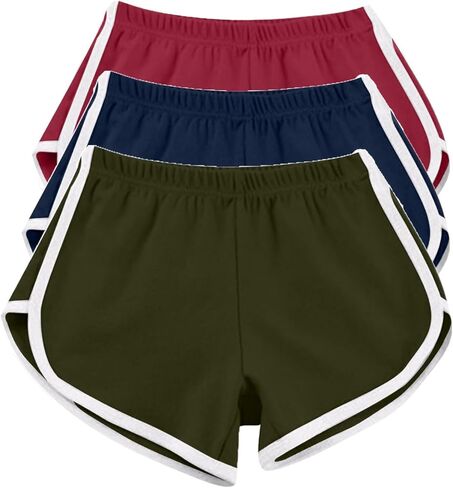 3 Pack Shorts for Women Summer Casual High Waisted Dolphin Workout Gym Running Athletic Sports Shorts Lounge in Saudi Arabia