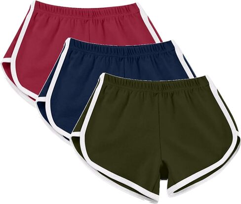 3 Pack Shorts for Women Summer Casual High Waisted Dolphin Workout Gym Running Athletic Sports Shorts Lounge in Saudi Arabia