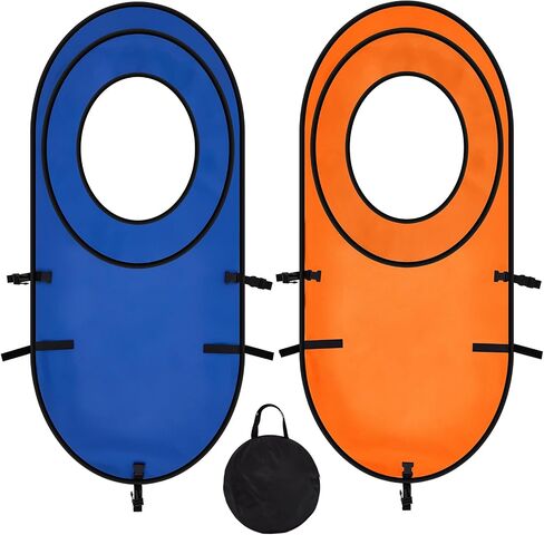 2pcs Large Pop up Tennis Targets Detachable Training Rings 600d Oxford Cloth Tennis Serve Training Aid with Carry Bag, Blue/Orange in Saudi Arabia