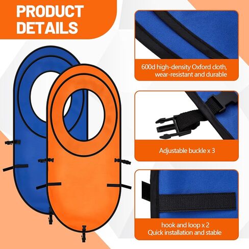 2pcs Large Pop up Tennis Targets Detachable Training Rings 600d Oxford Cloth Tennis Serve Training Aid with Carry Bag, Blue/Orange in Saudi Arabia