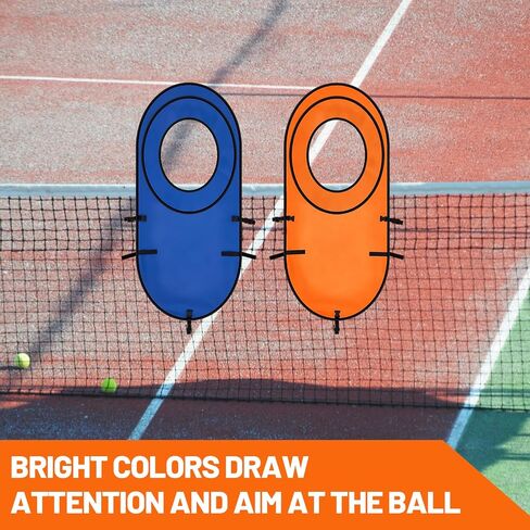 2pcs Large Pop up Tennis Targets Detachable Training Rings 600d Oxford Cloth Tennis Serve Training Aid with Carry Bag, Blue/Orange in Saudi Arabia