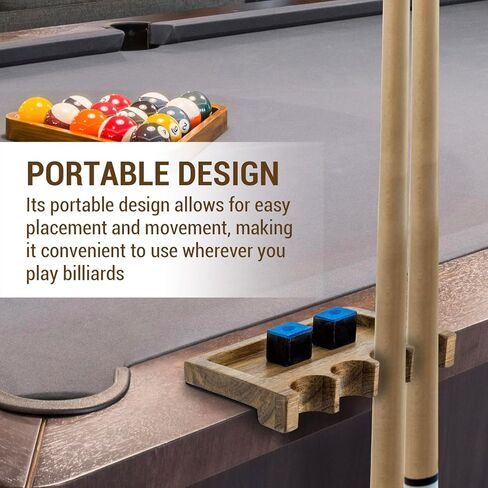MyGift Premium Acacia Wood Portable Pool Cue Holder – Non-Slip Billiard Stick Rack, Securely Holds Cues Against Table, Durable Solid Wood Claw Rack in Saudi Arabia