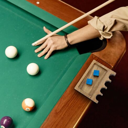 MyGift Premium Acacia Wood Portable Pool Cue Holder – Non-Slip Billiard Stick Rack, Securely Holds Cues Against Table, Durable Solid Wood Claw Rack in Saudi Arabia