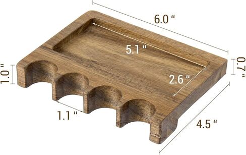 MyGift Premium Acacia Wood Portable Pool Cue Holder – Non-Slip Billiard Stick Rack, Securely Holds Cues Against Table, Durable Solid Wood Claw Rack in Saudi Arabia