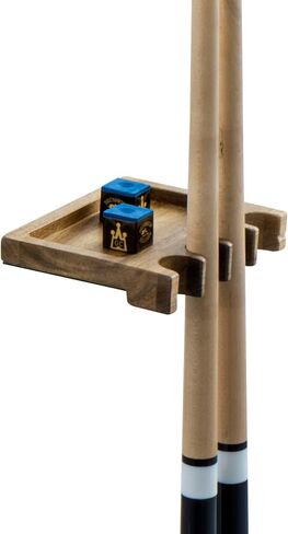 MyGift Premium Acacia Wood Portable Pool Cue Holder – Non-Slip Billiard Stick Rack, Securely Holds Cues Against Table, Durable Solid Wood Claw Rack in Saudi Arabia