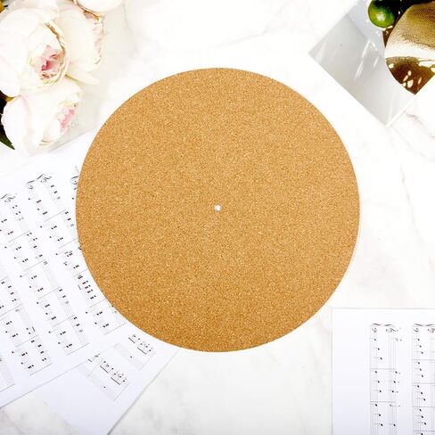 CRASPIRE 2Pcs Cork Turntable Mat Support 11.9in Vinyl LP Record Player 3mm Thick Brown Anti-Slip Anti-Static Slipmats Flat Round Protective Platter Mats Damped Resonance Cleaner Audio Output Home in Kuwait