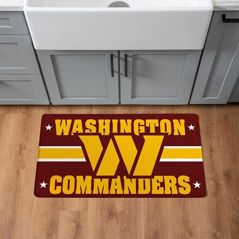 NFL Washington Commanders Indoor Entrance Mat, 30"x18" Anti-Fatigue Kitchen Mats and Rugs, Non Slip Backing, PVC Waterproof Ergonomic Comfort Mat for Entryway, Kitchen, Man Cave, Office, Sink, Laundry in Saudi Arabia