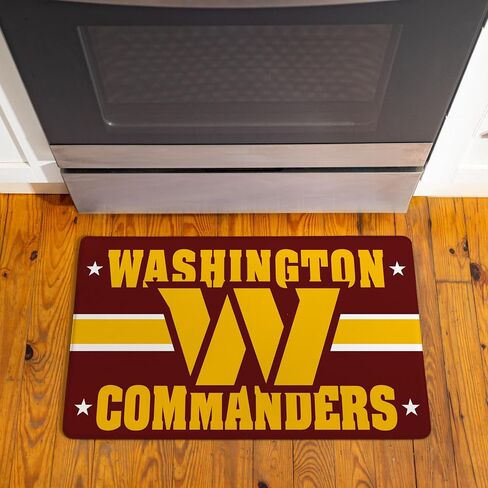 NFL Washington Commanders Indoor Entrance Mat, 30"x18" Anti-Fatigue Kitchen Mats and Rugs, Non Slip Backing, PVC Waterproof Ergonomic Comfort Mat for Entryway, Kitchen, Man Cave, Office, Sink, Laundry in Saudi Arabia