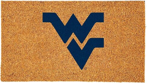 Team Sports America NCAA West Virginia University Natural Coir Doormat | Official Full Color Team Logo | 28 x 16 Inches | Non Slip Back | Front Door Welcome Floor Mats | Indoor Outdoor Entrance Rug in Saudi Arabia
