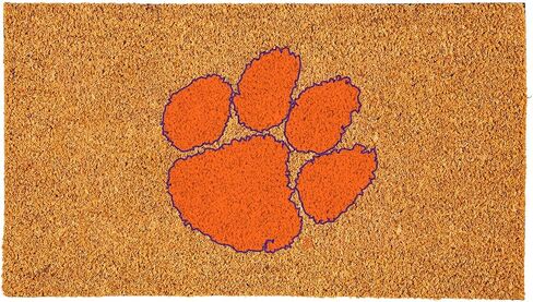 ممسحة جوز الهند الطبيعية من جامعة تيم سبورتس أمريكا NCAA Clemson University | شعار الفريق الرسمي بالألوان الكاملة | 28 × 16 بوصة | عدم الانزلاق مرة أخرى | سجادات أرضية ترحيب للباب الأمامي | ديكور منزلي لمدخل داخلي وخارجي in Saudi Arabia