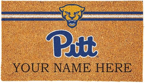Team Sports America NCAA University of Pittsburgh College Personalized Coir Door Mat, 18 x 30 Inches Custom Name Doormat, Front Door Welcome Mats in Saudi Arabia