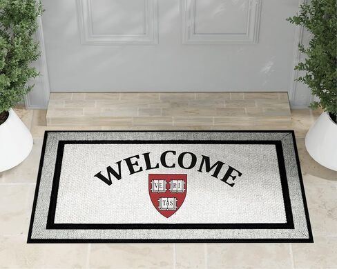KH Sports Fan 18x30 Gray Harvard Crimson Welcome Doormat NCAA Rug in Saudi Arabia