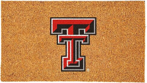 Team Sports America NCAA Texas Tech University Natural Coir Doormat | Official Full Color Team Logo | 28 x 16 Inches | Non Slip Back | Front Door Welcome Floor Mats | Indoor Outdoor Entrance Rug in Saudi Arabia