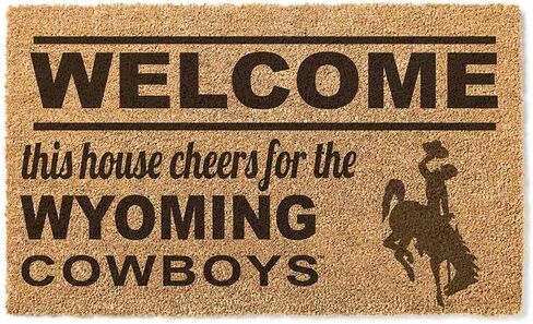 KH Sports Fan Wyoming Cowboys Welcome Coir Doormat, 18x30 Inches, Cowboys Outdoor Rug; Display Your Team Spirit with This Unique Wyoming Cowboys Doormat in Saudi Arabia
