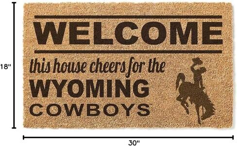 KH Sports Fan Wyoming Cowboys Welcome Coir Doormat, 18x30 Inches, Cowboys Outdoor Rug; Display Your Team Spirit with This Unique Wyoming Cowboys Doormat in Saudi Arabia
