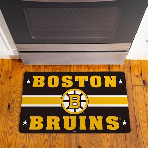 NHL Boston Bruins Indoor Entrance Welcome Mat, 30"x18" Anti-Fatigue Kitchen Mats and Rugs, Non Slip Backing & Waterproof Ergonomic Comfort Mat for Entryway, Kitchen, Man Cave, Office, Laundry in Saudi Arabia