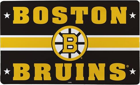 NHL Boston Bruins Indoor Entrance Welcome Mat, 30"x18" Anti-Fatigue Kitchen Mats and Rugs, Non Slip Backing & Waterproof Ergonomic Comfort Mat for Entryway, Kitchen, Man Cave, Office, Laundry in Saudi Arabia