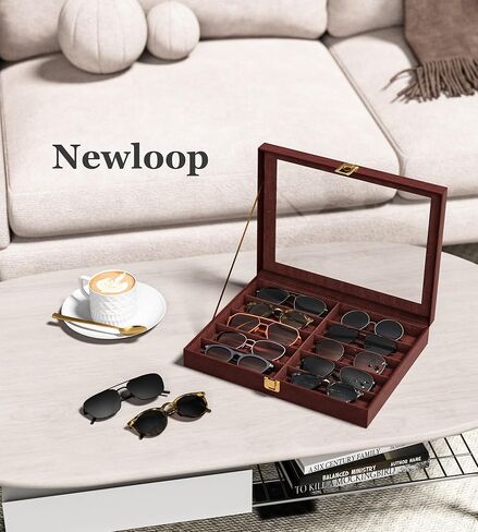 Jewelry Sunglass Organizer for Women – All-in-one Jewelry Storage Box See-through Display Case with Multiple Pairs of Eyeglass Leather Watch Earring Rings Collection Protector Black and White in Saudi Arabia