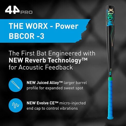 Worx Limited Edition Power BBCOR Baseball Bat, Balanced & Durable Baseball Bat for Adult, Drop -3, 2 5/8" Barrel Diameter in Saudi Arabia