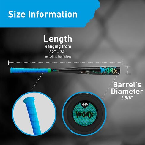 Worx Limited Edition Power BBCOR Baseball Bat, Balanced & Durable Baseball Bat for Adult, Drop -3, 2 5/8" Barrel Diameter in Saudi Arabia