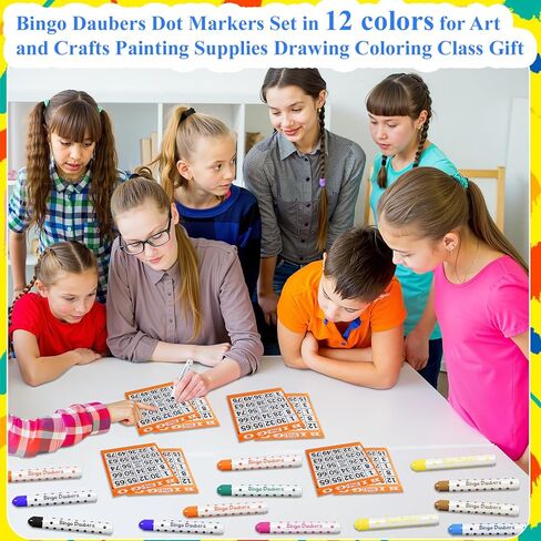 مجموعة من 60 قطعة من أقلام التلوين المنقطة من بينجو مجموعة متنوعة من الألوان من لوازم البنغو في 12 لونًا من أقلام الطلاء المنقطة للحرف اليدوية ومستلزمات الرسم الفنية وتلوين الرسم in Kuwait