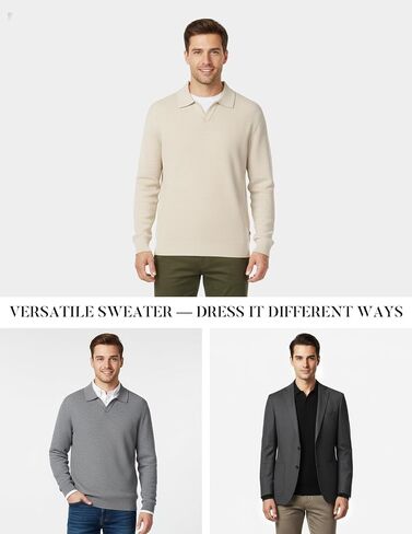 PJ PAUL JONES Mens Sweater Long Sleeve V Neck Pullover Sweater Knitted Textured Sweater in Saudi Arabia
