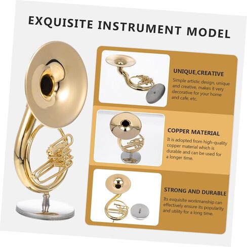 HANABASS 1 Set Musical Instrument Model Miniature Realistic Small Sousaphone Delicate Tuba Model Tuba Instrument Musical Instruments Mini Musical Instrument 24k Gold Plated Copper Golden in Saudi Arabia