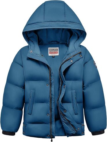 WULFUL Kids Boy's Winter Coat Hooded Puffer Windbreaker Warm Cotton Jacket Parka Down Outdoor Coats in Saudi Arabia